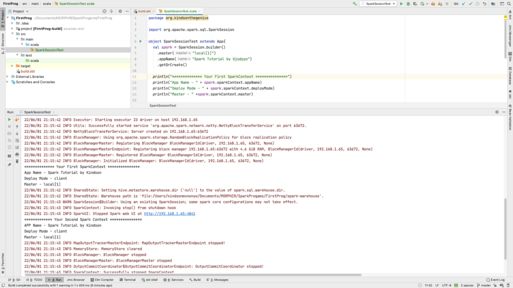 Output of Spark Program