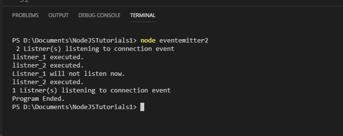 Event Emitter Listener Output