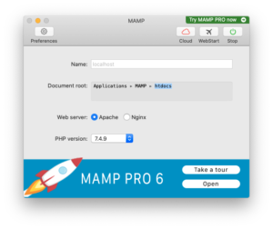 MAMP/WAMP interface