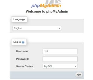 PHPMyadmin login